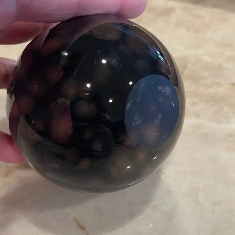 Vintage Murano Bud Vase Black and Gold 3-1/2” blown glass